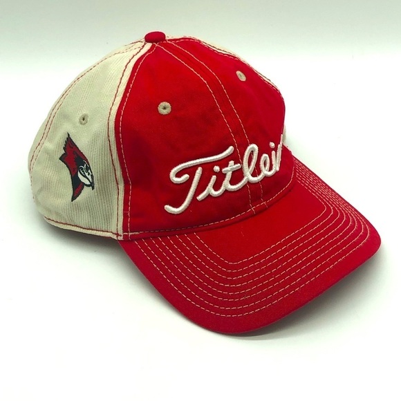 Titleist Hat Golf Adjustable Strapback Red White Outdoor Lightweight - Picture 1 of 7